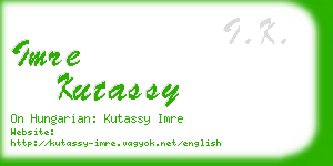 imre kutassy business card
